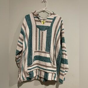 Iguana Jack Poncho white/turquoise/tan Size XL